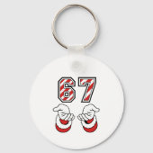 Six Seven 67 6 7 Funny Christmas Meme Holiday キーホルダー (正面)