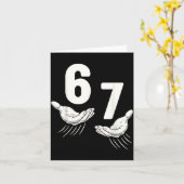 Six Seven 67 6 7 Kids 67 Boys Youth 6-7 Meme Hands カード (黄色い花)