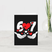 Six Seven 67 6 7 Kids 67 Meme Hands Funny Valentin カード (正面)