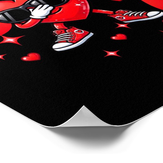 Six Seven 67 6 7 Meme Dabbing Heart Valentines Bro ポスター (角)