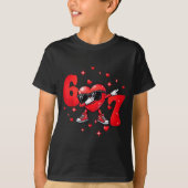 Six Seven 67 6 7 Meme Dabbing Heart Valentines Bro Tシャツ (正面)