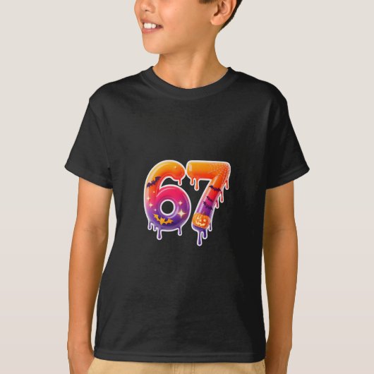 Six Seven 67 6 7 Meme Design Funny Ice Cream Drip  Tシャツ (正面)