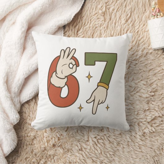  Six Seven 67 6 7 Santa Elf Christmas Meme クッション (ブランケット)