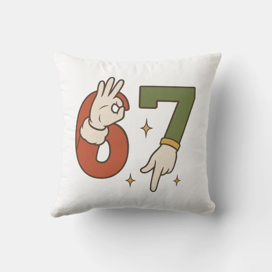  Six Seven 67 6 7 Santa Elf Christmas Meme クッション (裏面)