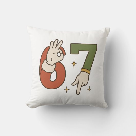  Six Seven 67 6 7 Santa Elf Christmas Meme クッション (正面)