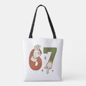  Six Seven 67 6 7 Santa Elf Christmas Meme トートバッグ (裏面)