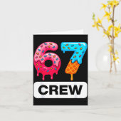 Six Seven 67 Birthday Crew Ice Cream Cake Gen Alph カード (黄色い花)