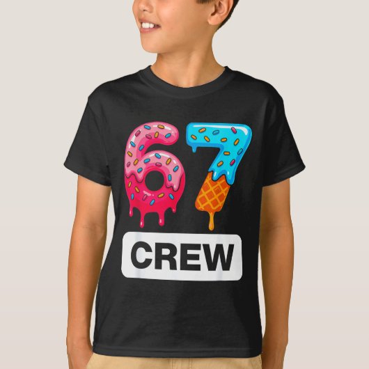Six Seven 67 Birthday Crew Ice Cream Cake Gen Alph Tシャツ (正面)