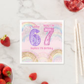 Six Seven 67 Birthday Napkins スタンダードカクテルナプキン (インサイチュ)