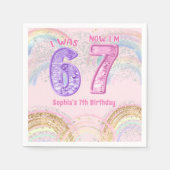 Six Seven 67 Birthday Napkins スタンダードカクテルナプキン (正面)