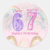 Six Seven 67 Birthday Sticker ラウンドシール (正面)