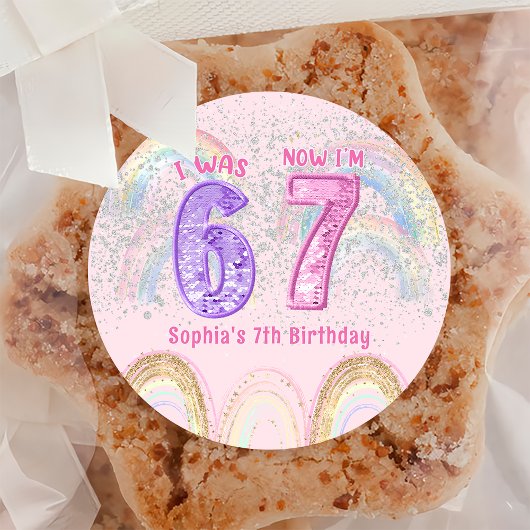 Six Seven 67 Birthday Sticker ラウンドシール