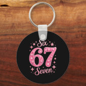 Six Seven 67 Birthdayalpha Slang Gen 67th Number 6 キーホルダー (正面)