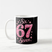 Six Seven 67 Birthdayalpha Slang Gen 67th Number 6 コーヒーマグカップ (左)