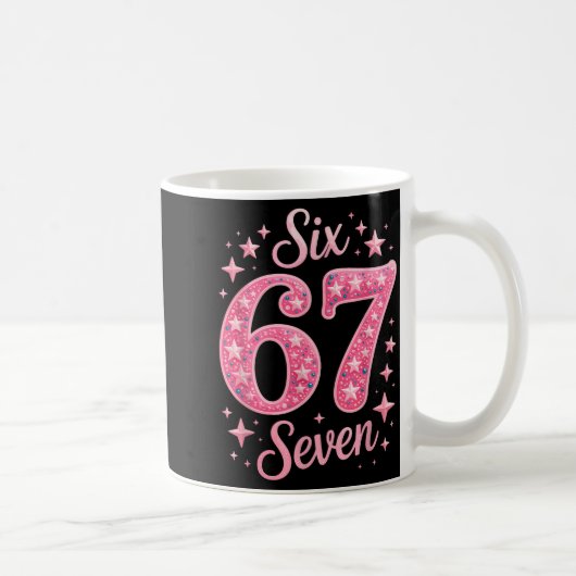 Six Seven 67 Birthdayalpha Slang Gen 67th Number 6 コーヒーマグカップ (右)
