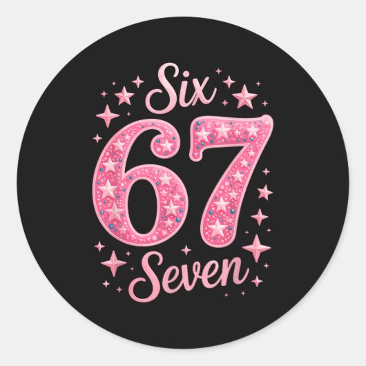 Six Seven 67 Birthdayalpha Slang Gen 67th Number 6 ラウンドシール (正面)