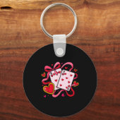 Six Seven 67 Boys Girls Valentines Day Cool Playin キーホルダー (正面)