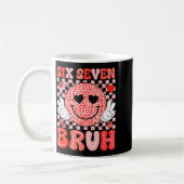 Six Seven 67 Bruh 6 7 Cute Hearts Happy Valentines コーヒーマグカップ (左)
