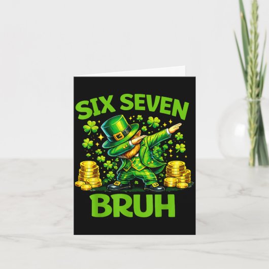 Six seven 67 bruh 6 7 meme funny st patricks day カード (正面)
