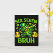 Six seven 67 bruh 6 7 meme funny st patricks day カード (黄色い花)