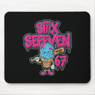 Six Seven 67 Bysebyll プレイヤー アイスクリーム 滴る ミーム L マウスパッド