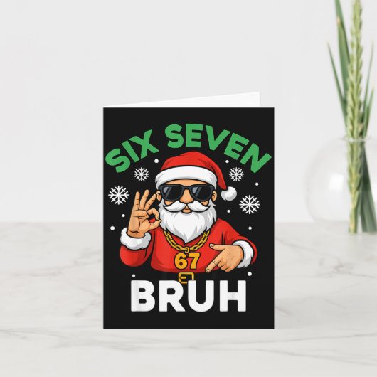Six Seven 67 Christmas 6 7 Bruh Boys Kids 6-7 Meme カード (正面)