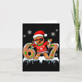 Six Seven 67 Christmas Funny Santa Gingerbread Dab カード (正面)