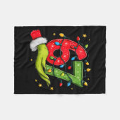 Six Seven 67 Christmas Lights Hand Signs Elf Light フリースブランケット (正面(横))