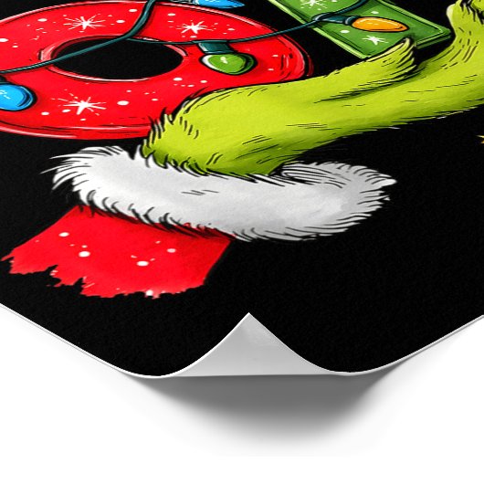 Six Seven 67 Christmas Lights Hand Signs Elf Light ポスター (角)