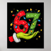 Six Seven 67 Christmas Lights Hand Signs Elf Light ポスター (正面)