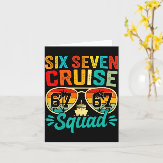 Six Seven 67 Cruise Squad 2025 Funny Kids Cruise M カード (黄色い花)