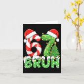 Six Seven 67 Funny Santa Bruh Christmas Meme  カード (黄色い花)