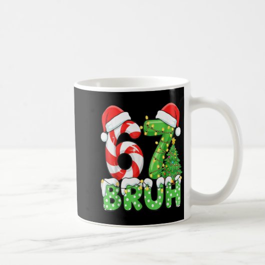 Six Seven 67 Funny Santa Bruh Christmas Meme コーヒーマグカップ (右)