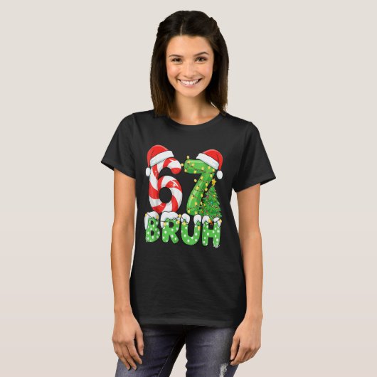 Six Seven 67 Funny Santa Bruh Christmas Meme  Tシャツ (正面フル)