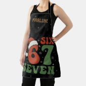Six Seven 67 Funny Santa Hat Christmas Xmas Meme エプロン (インサイチュ)