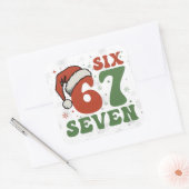Six Seven 67 Funny Santa Hat Christmas Xmas Meme スクエアシール (封筒)