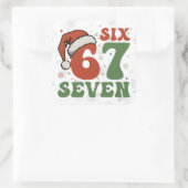 Six Seven 67 Funny Santa Hat Christmas Xmas Meme スクエアシール (バッグ)