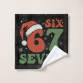 Six Seven 67 Funny Santa Hat Christmas Xmas Meme バスタオルセット (ウォッシュタオル)