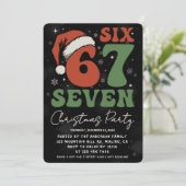 Six Seven 67 Funny Santa Hat Christmas Xmas Meme 招待状 (スタンド正面)