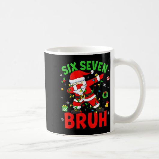Six Seven 67 Gen Z Alpha Meme Bruh Christmas Dabbi コーヒーマグカップ (右)