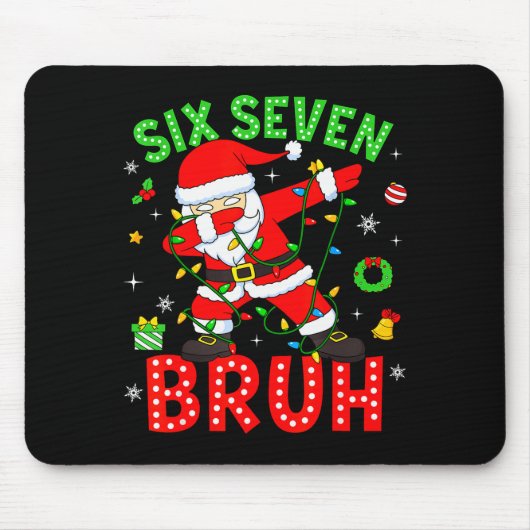 Six Seven 67 Gen Z Alpha Meme Bruh Christmas Dabbi マウスパッド (正面)