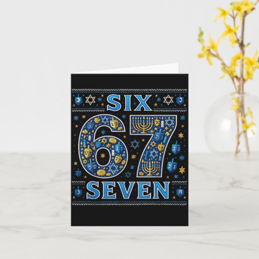 Six Seven 67 Hanukkah Festival Of Lights Quote  カード (黄色い花)