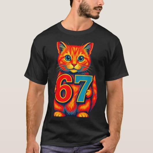 Six Seven 67 Meme 6 7 Cat Youth Boy Girl  Tシャツ (正面)