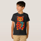Six Seven 67 Meme 6 7 Cat Youth Boy Girl Tシャツ (正面フル)