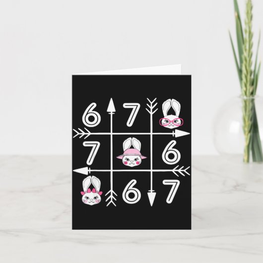 Six seven 67 meme 6 7 eggs happy easter day boys カード (正面)