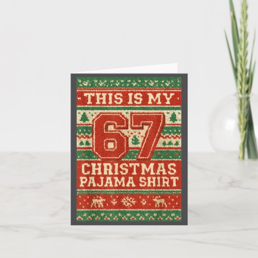 Six Seven 67 Meme 6 7 Holiday Christmas Pajamas Br カード (正面)