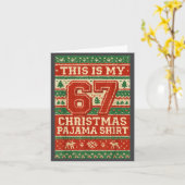 Six Seven 67 Meme 6 7 Holiday Christmas Pajamas Br カード (黄色い花)