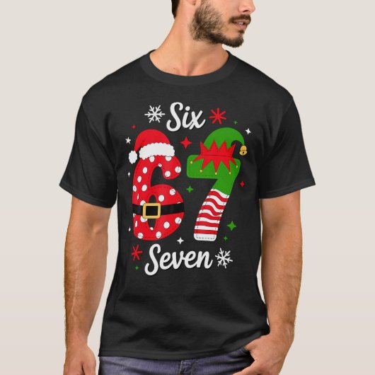 Six Seven 67 Meme 6 7 Santa Christmas 	s Kids Tシャツ (正面)