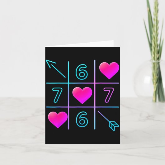 Six Seven 67 Meme 6 7 Valentines Day Heart Men Wom カード (正面)