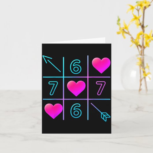 Six Seven 67 Meme 6 7 Valentines Day Heart Men Wom カード (黄色い花)